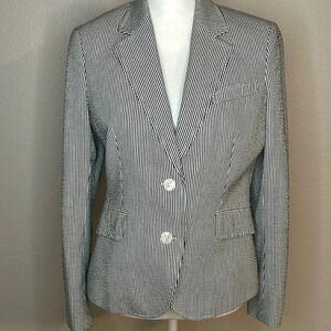 Anne Klein seer sucker black/white blazer size 8
